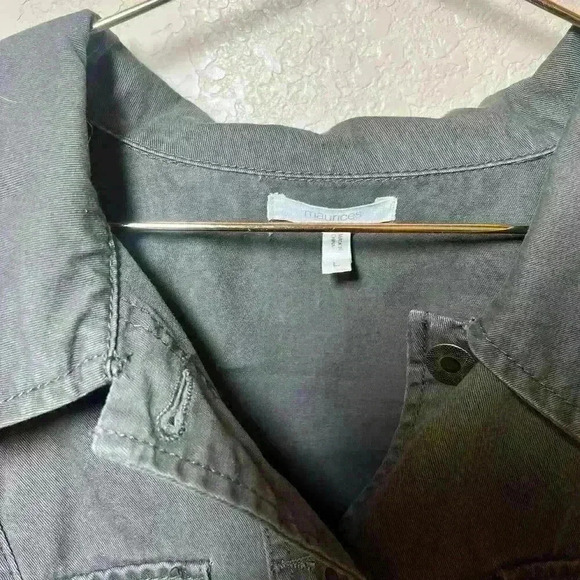 Maurice jacket size large army green with buttons p2p:21in length:28in - Picture 3 of 7